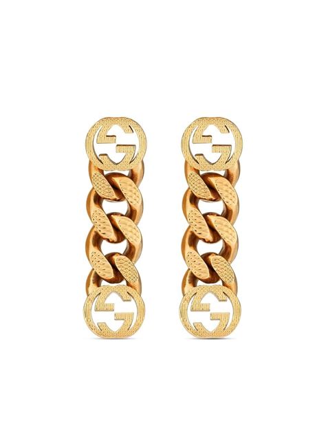 gucci interlocking g earrings gold|gucci silver butterfly earrings.